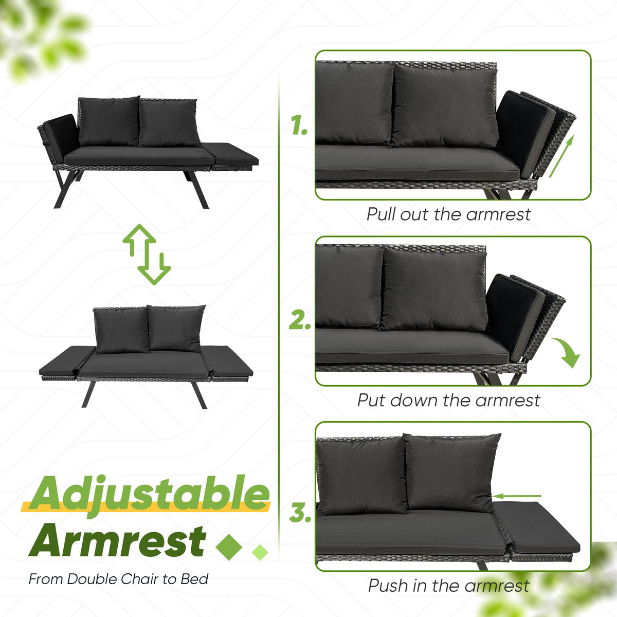 Greesum per-seat capacity up to 300 lbs for relaxed lounging