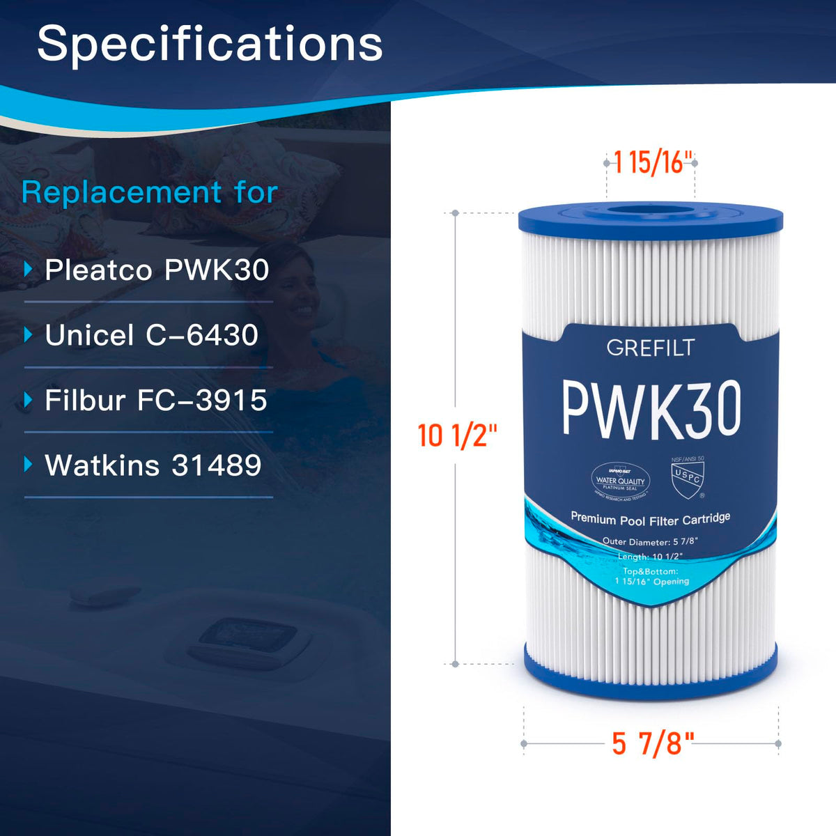 Grefilt 31489 filter packaging indicates a convenient three-pack.
