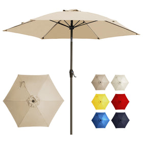 GREFORG 7.5ft canopy umbrella shading a garden dining area