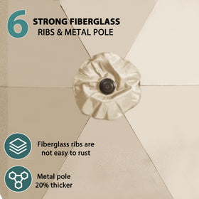 GREFORG fiberglass ribs offer wind resistance and sturdy support