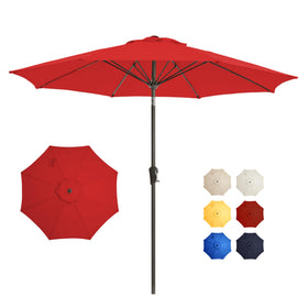 GREFORG 9FT patio umbrella canopy open offers wide shade for outdoor comfort.