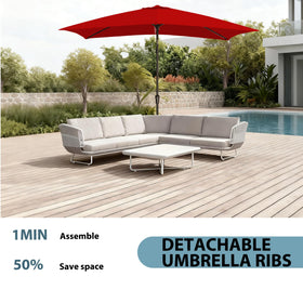 GREFORG six steel ribs enhance stability in breezy conditions.