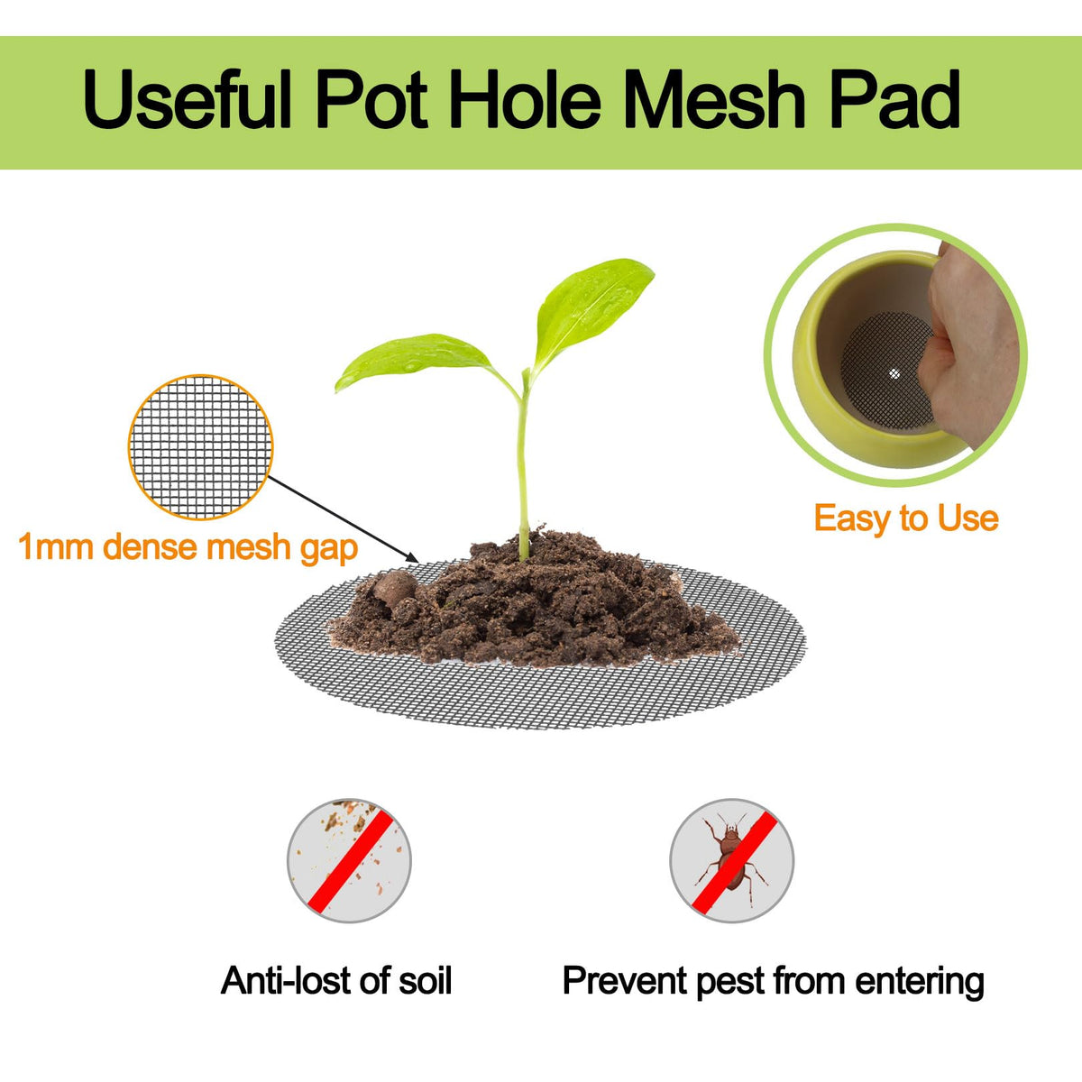 GREGICH succulent pot screen bottom mesh for tidy watering