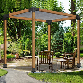 Grehitk patio kitchen under a shaded pergola with a durable frame.