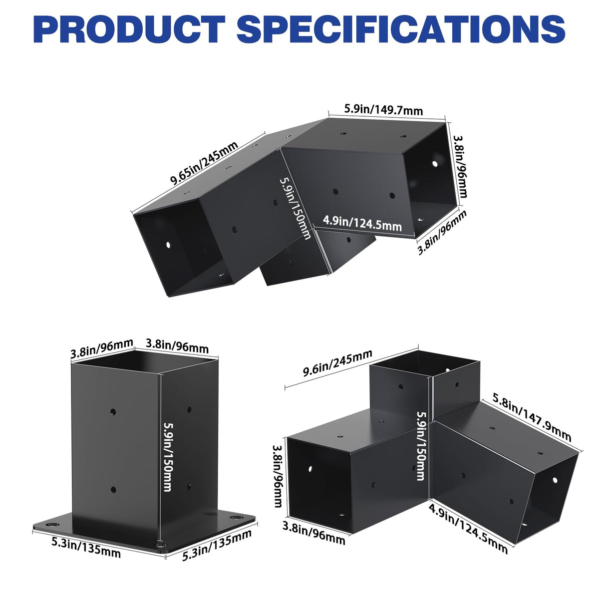 Grehitk post-base kit supports 4x4 lumber for durable frames