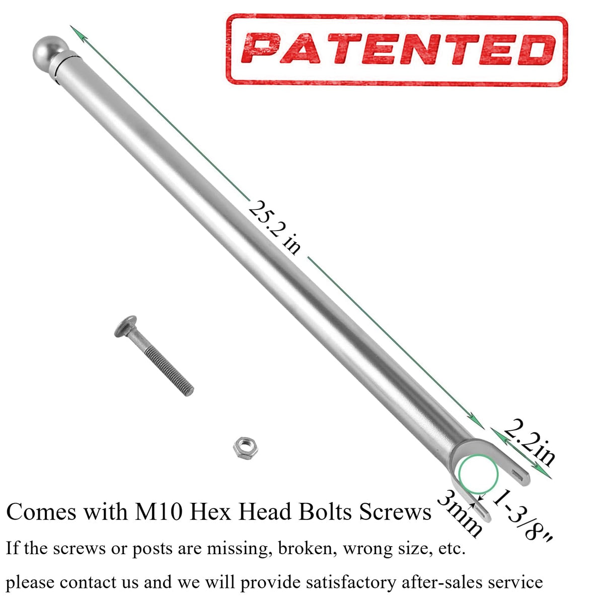 GRELWT 1-3/8-inch top rail bracket highlights secure, adjustable fit.