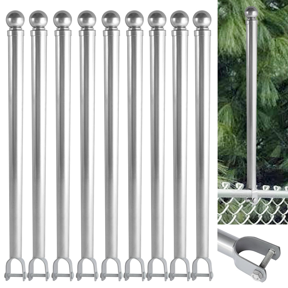 GRELWT 9-pack 1-3/8-inch fence extension on top rail for added height.