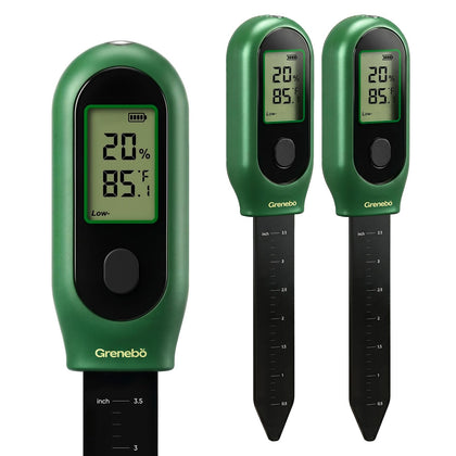 Grenebo 3-in-1 soil moisture meter LCD display for quick plant care readings
