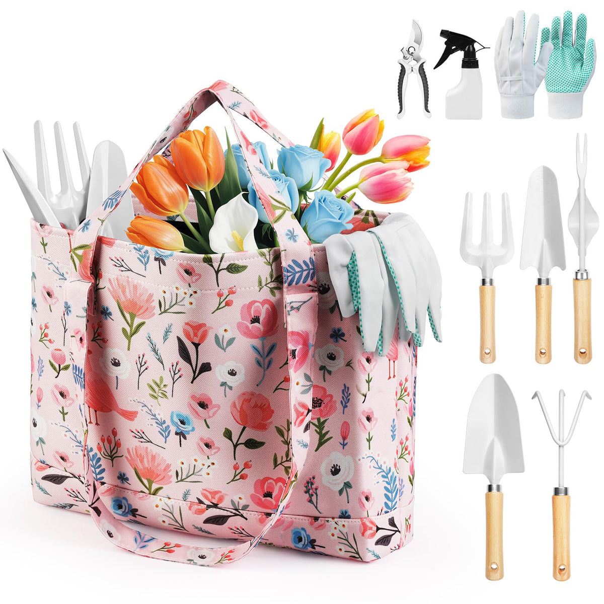 Grenebo floral garden set overview: stylish tools for gardening on balcony or patio