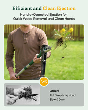 Grenebo heavy duty weed remover with thick aluminum handle resists bending.