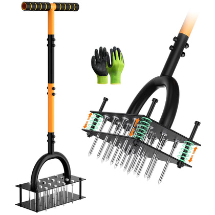 Grenebo lawn aerator with 16 sharp spikes for deep soil aeration.
