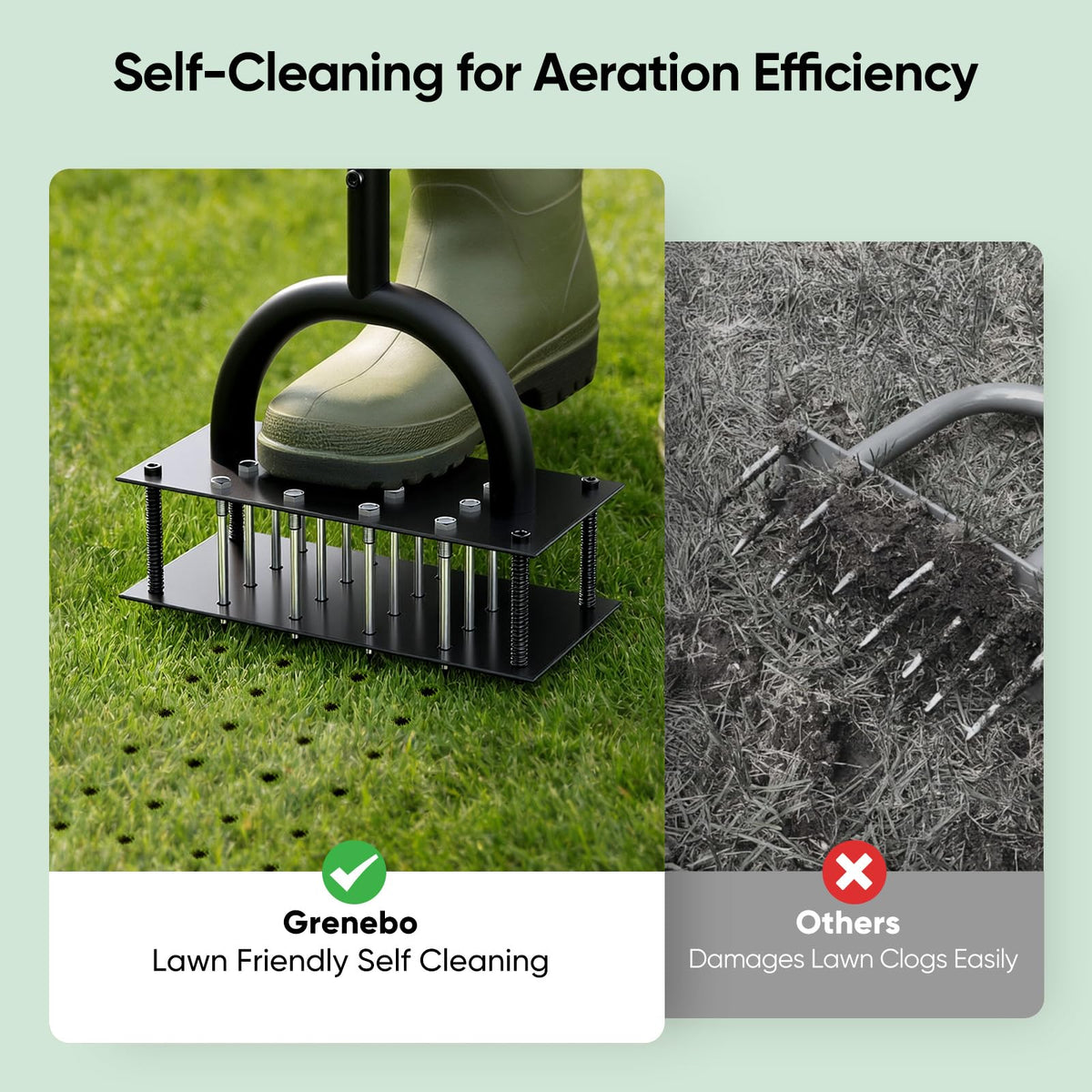 Grenebo preassembled aerator includes screws, nuts, washers, and gloves.