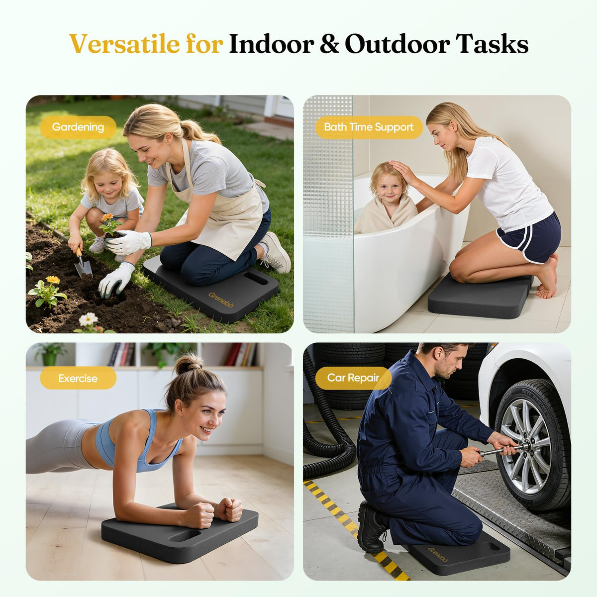 Grenebo closed-cell foam kneeling pad dries quickly and protects knees