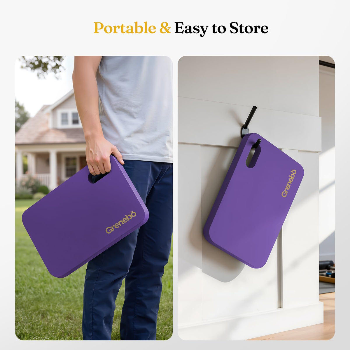Grenebo water-resistant kneeler pad cleans easily after muddy tasks.