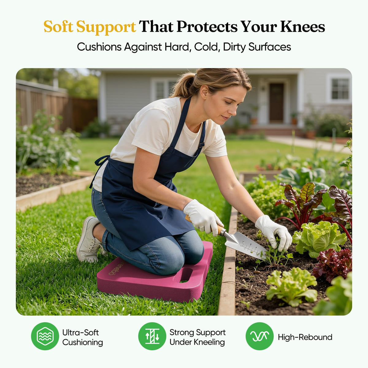 Grenebo high-density foam kneeler offers water-resistant, easy-to-clean performance.
