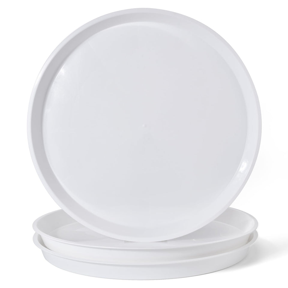 GRESPRI 20-inch white plant saucer protects floors for large pots.