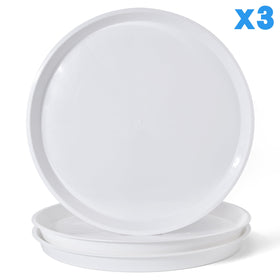 GRESPRI weather-resistant white saucer for indoor and outdoor use.