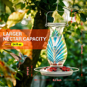 Grete Gotye glass nectar reservoir highlights five ports for graceful garden feeding
