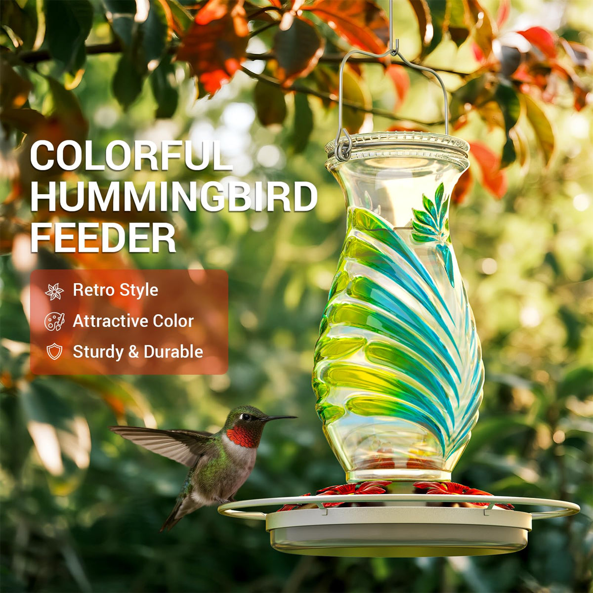 Grete Gotye sky blue glass adds vintage charm to your patio
