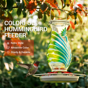 Grete Gotye sky blue glass adds vintage charm to your patio