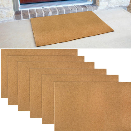 GRETJOB 6 pack blank door mats ready for crafting and painting on a 30x17 inch surface