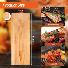 GRETJOB XL cedar planks placed on a grill for even heat.