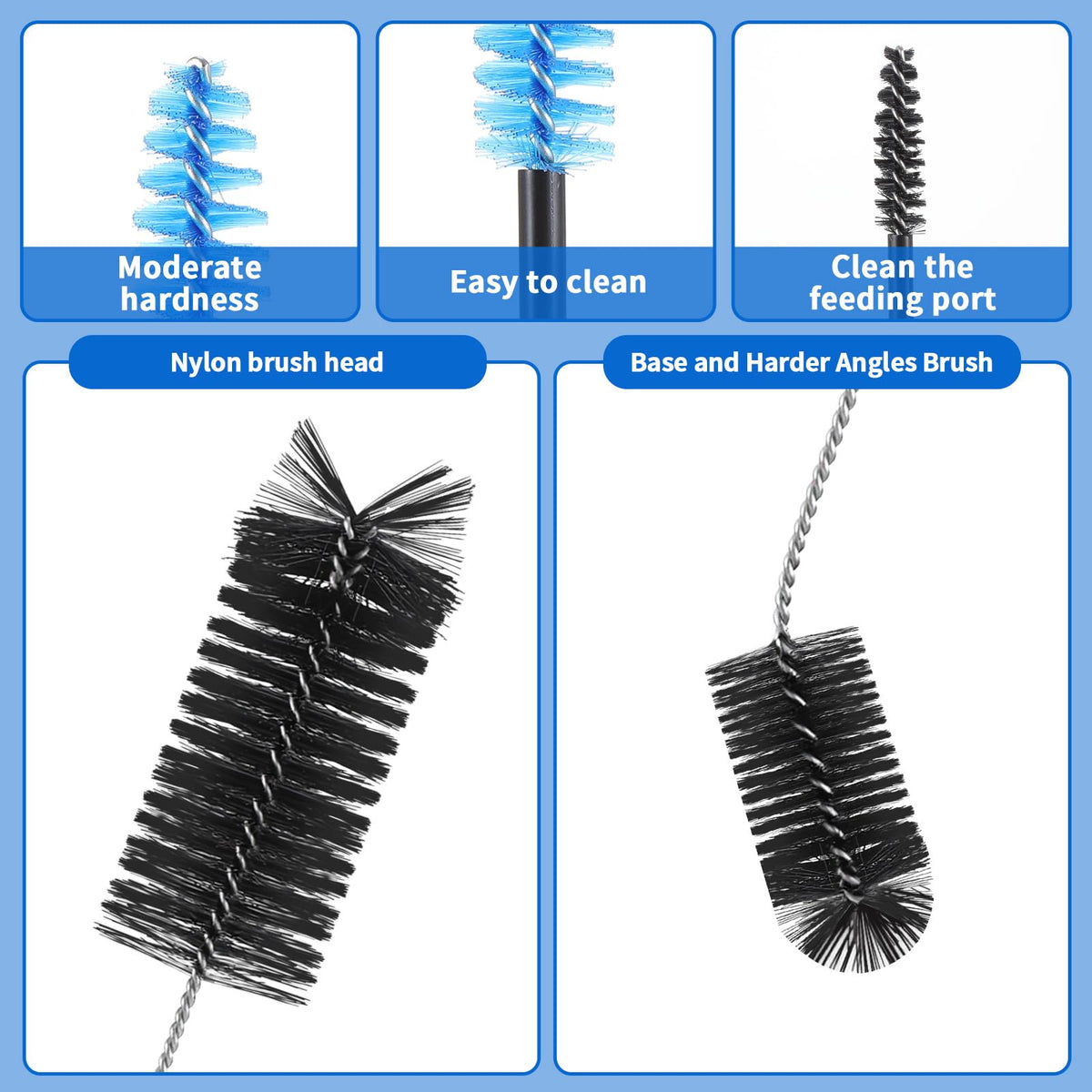 Grevosea bendable cleaning brushes adapt to curved feeder parts.