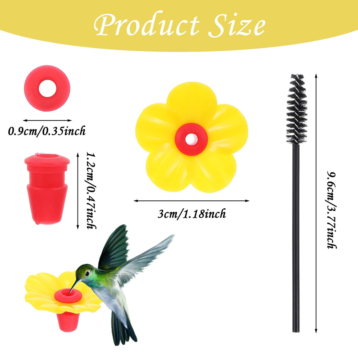 Grevosea replacement flowers for feeders with two cleaning brushes for easy maintenance