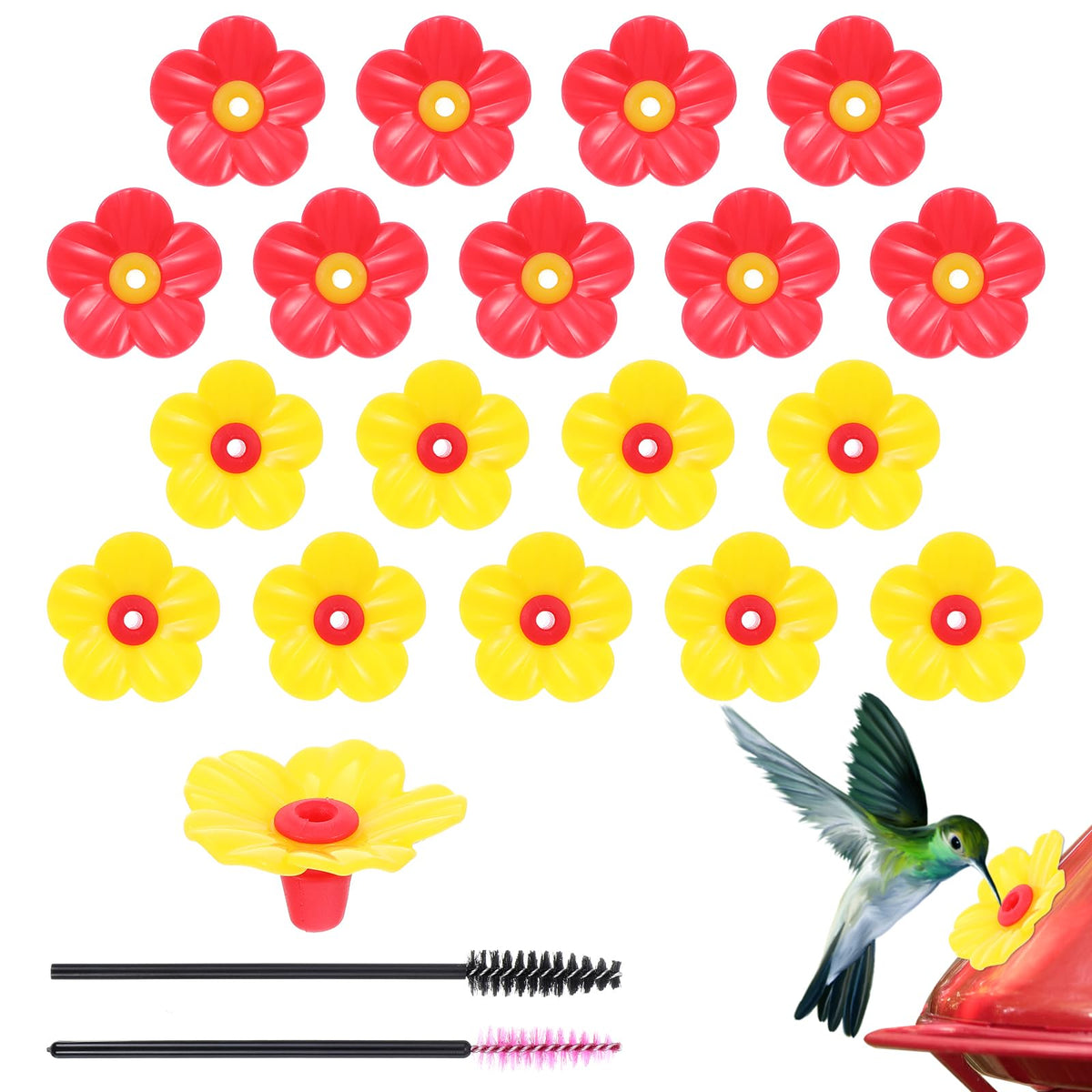 Grevosea hummingbird feeder flowers set of 18 replacements for outdoor gardens