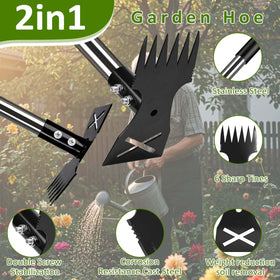 Griactrl two-in-one weeding tool combines rake and hoe for efficient weeding