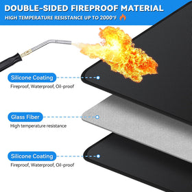 GRIBUDDY easy-clean surface resists grease and makes cleanup simple