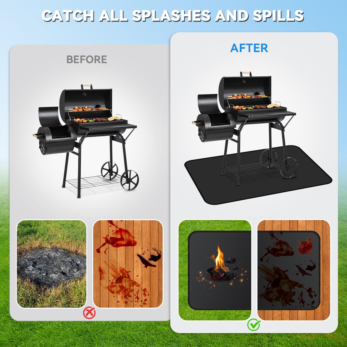 GRIBUDDY protects deck and patio from grease, sauces, and stains