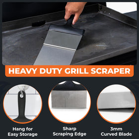 Griddle Buddy deep-clean action removing baked-on grease
