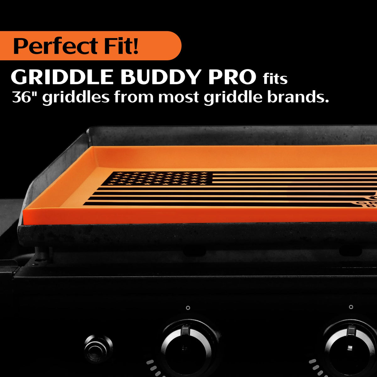 Griddle Buddy 36-inch mat fits Blackstone griddles securely for neat coverage