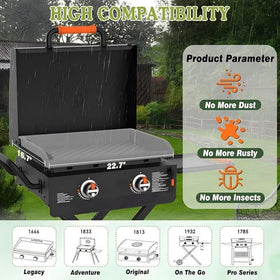 GRIDDLE COVER MAT withstands up to 400°F not for direct grilling