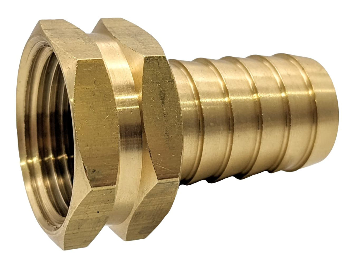 GRIDTECH brass adapter close-up of barb end for secure fit.