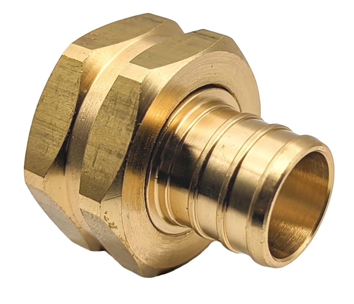 GRIDTECH brass garden hose adapter swivel with PEX barb for leak-free outdoor connections