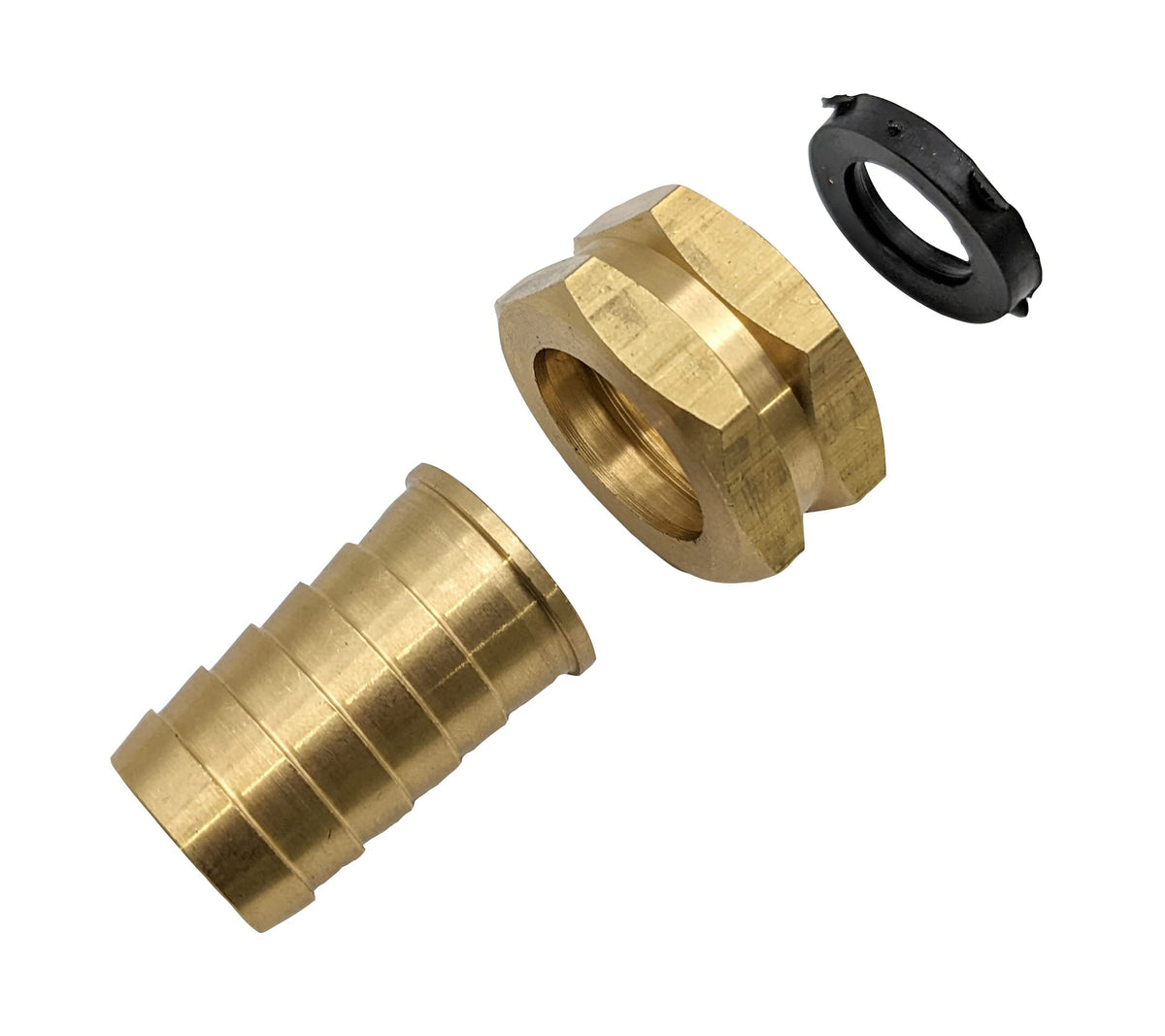 GRIDTECH outdoor watering setup using the brass swivel adapter in use.