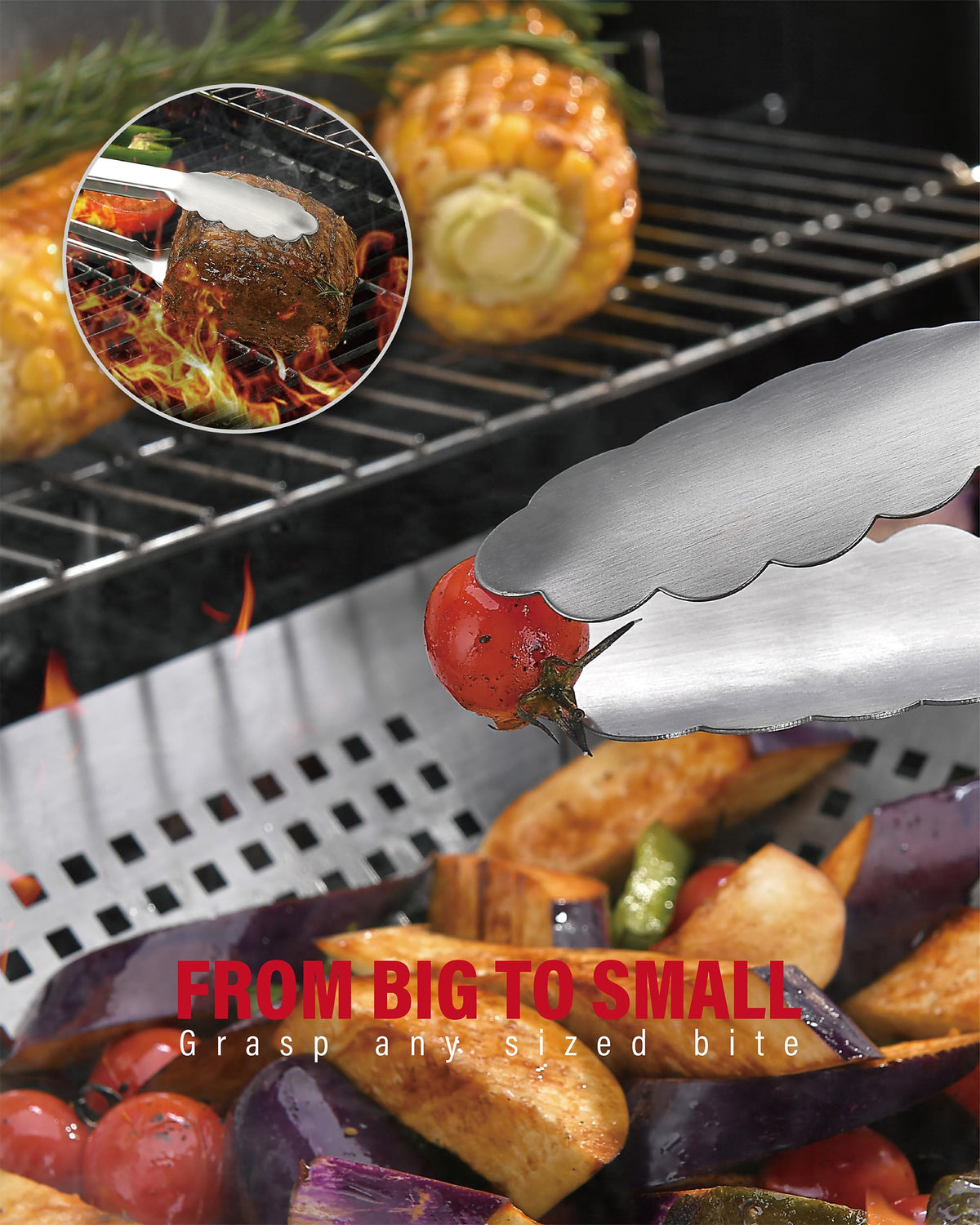 GRILAZ dark wood handle close-up highlighting premium, comfortable grip
