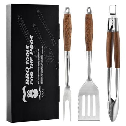 GRILAZ Dikela spatula with dense wood handle for secure grip during high-heat grilling