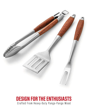 GRILAZ Panga-Panga fork offers strong balance for turning large cuts.