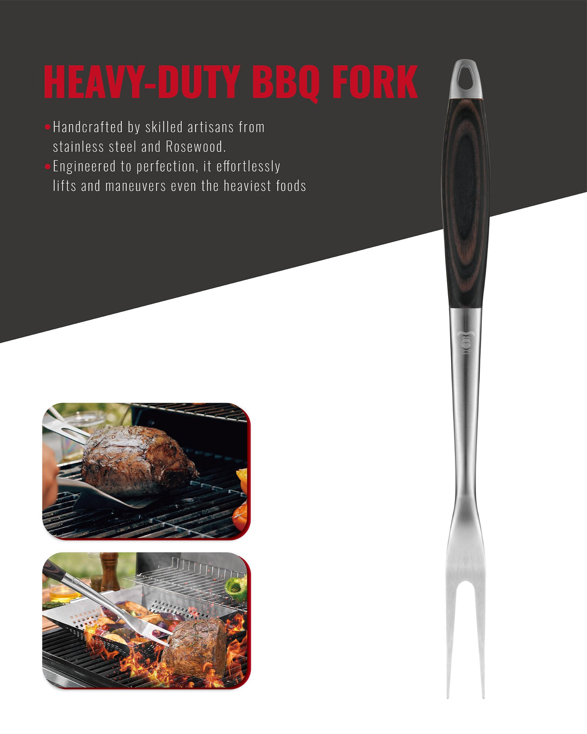 GRILAZ lockable tongs featured for compact storage after grilling