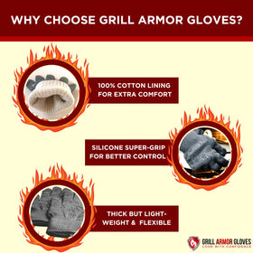 Grill Armor Gloves harness flexible grip for delicate food handling
