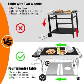 GRILL FORCE condiment-rack-and-tools keeps sauces and utensils within reach.