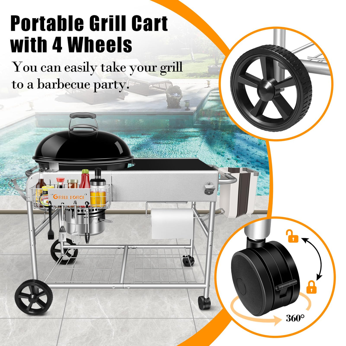 GRILL FORCE grill table bottle opener keeps beverages handy during cookouts