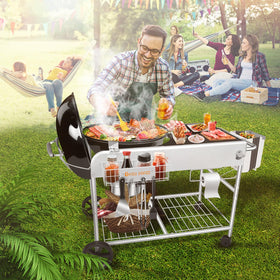 GRILL FORCE grill table easy assembly and durable design for Weber kettles