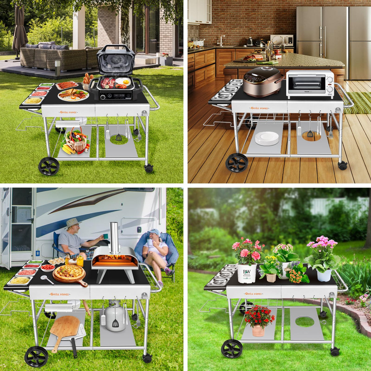 GRILL FORCE sturdy-metal-construction emphasizes outdoor durability.