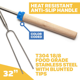 Grill Guru Smores Sticks telescoping arm and two-prong design for control