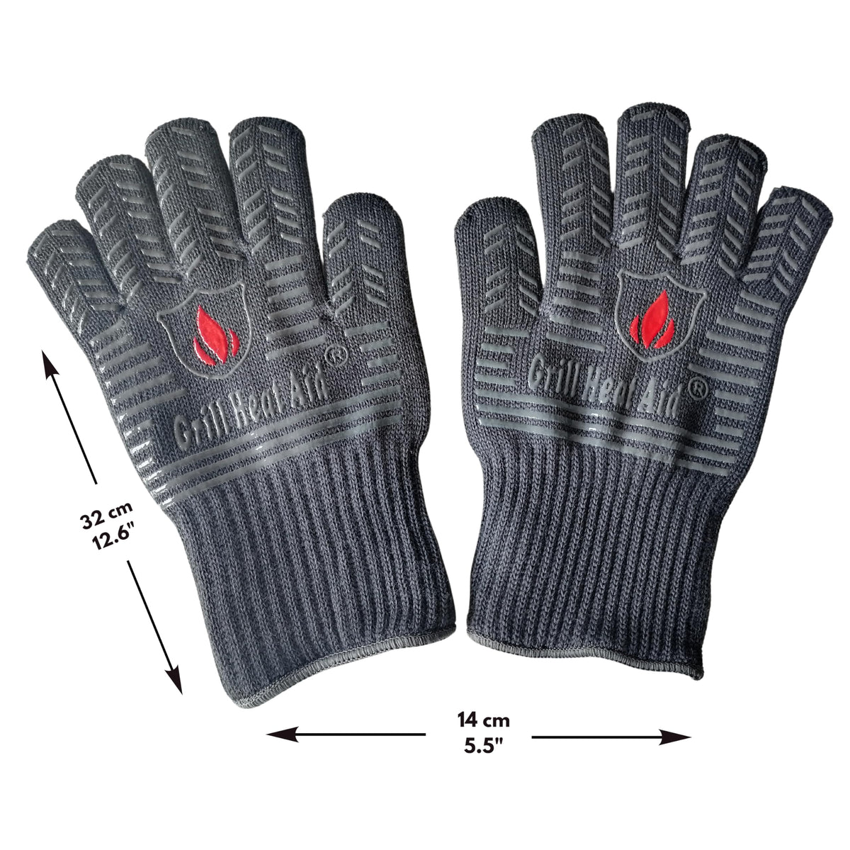 Grill Heat Aid fingers-for-grilling gloves offer precise grip for turning meats.