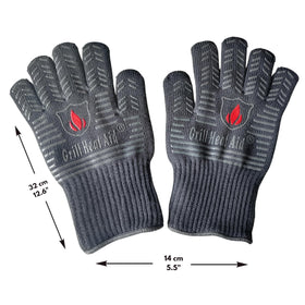 Grill Heat Aid fingers-for-grilling gloves offer precise grip for turning meats.